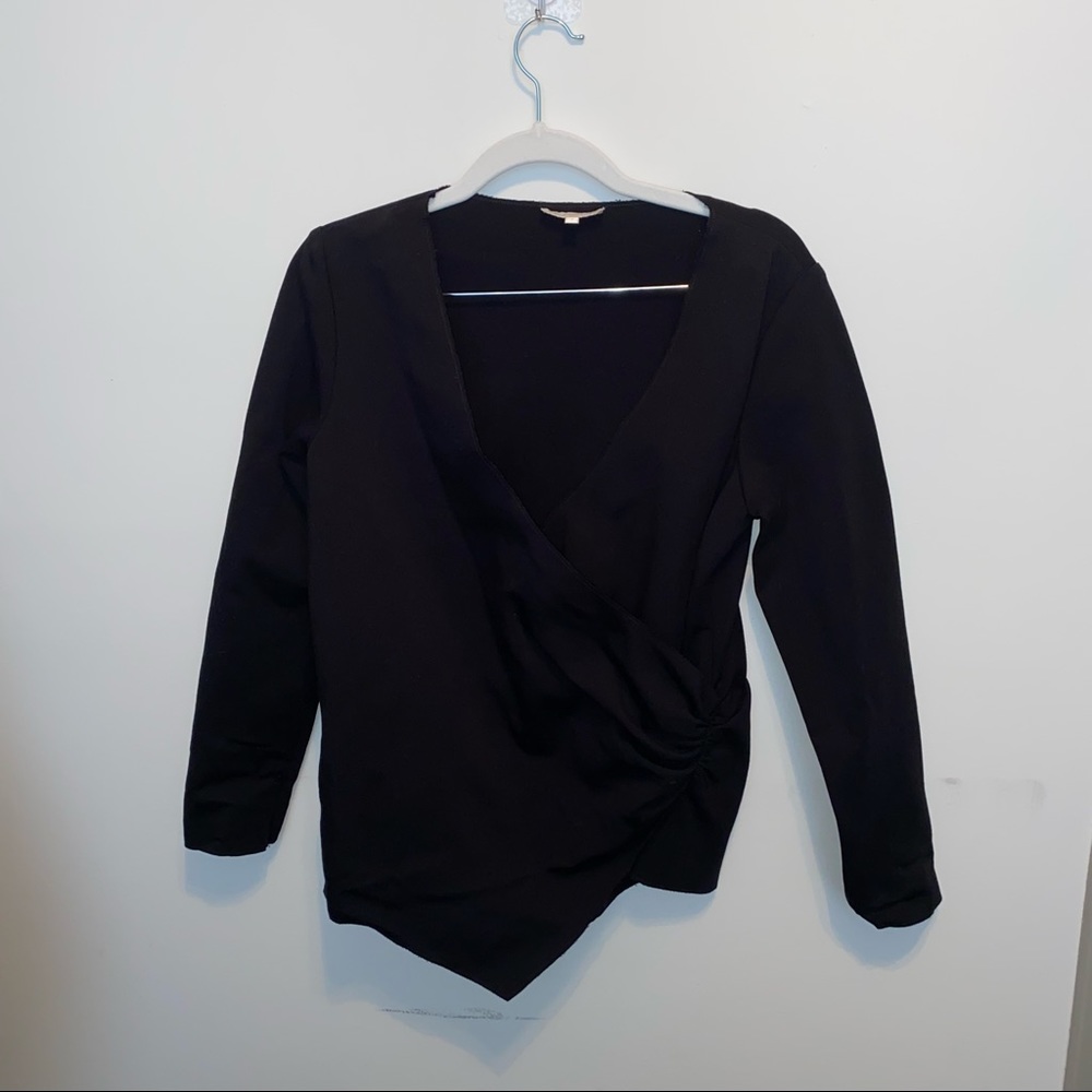 Ann Mashburn wrap long sleeve blouse S